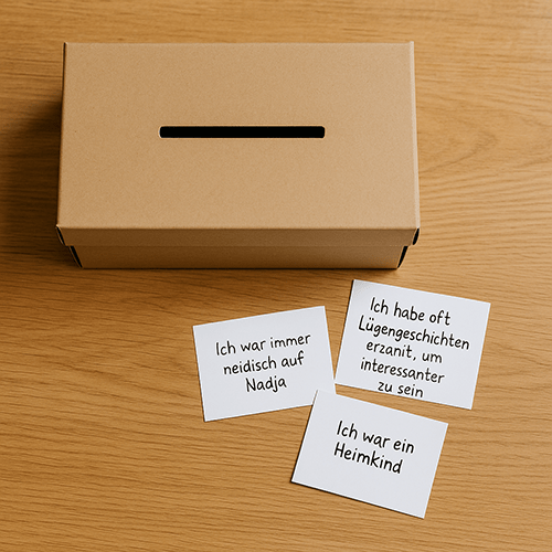 Spielidee Klassentreffen Anonymes Geheimnis